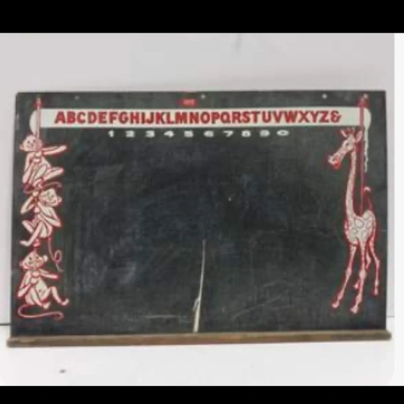 Vintage Children’s Chalkboard Blackboard Sign Numbers/Alphabet/Monkeys/Giraffe - Picture 2 of 16